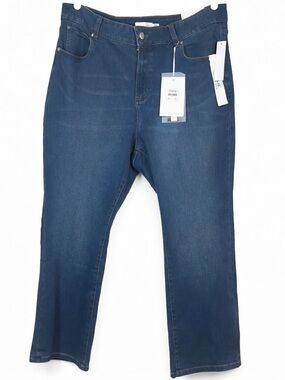 Tahari Plus Size 20W Bootcut Jeans Dark Wash Stretch NWT Women’s Denim